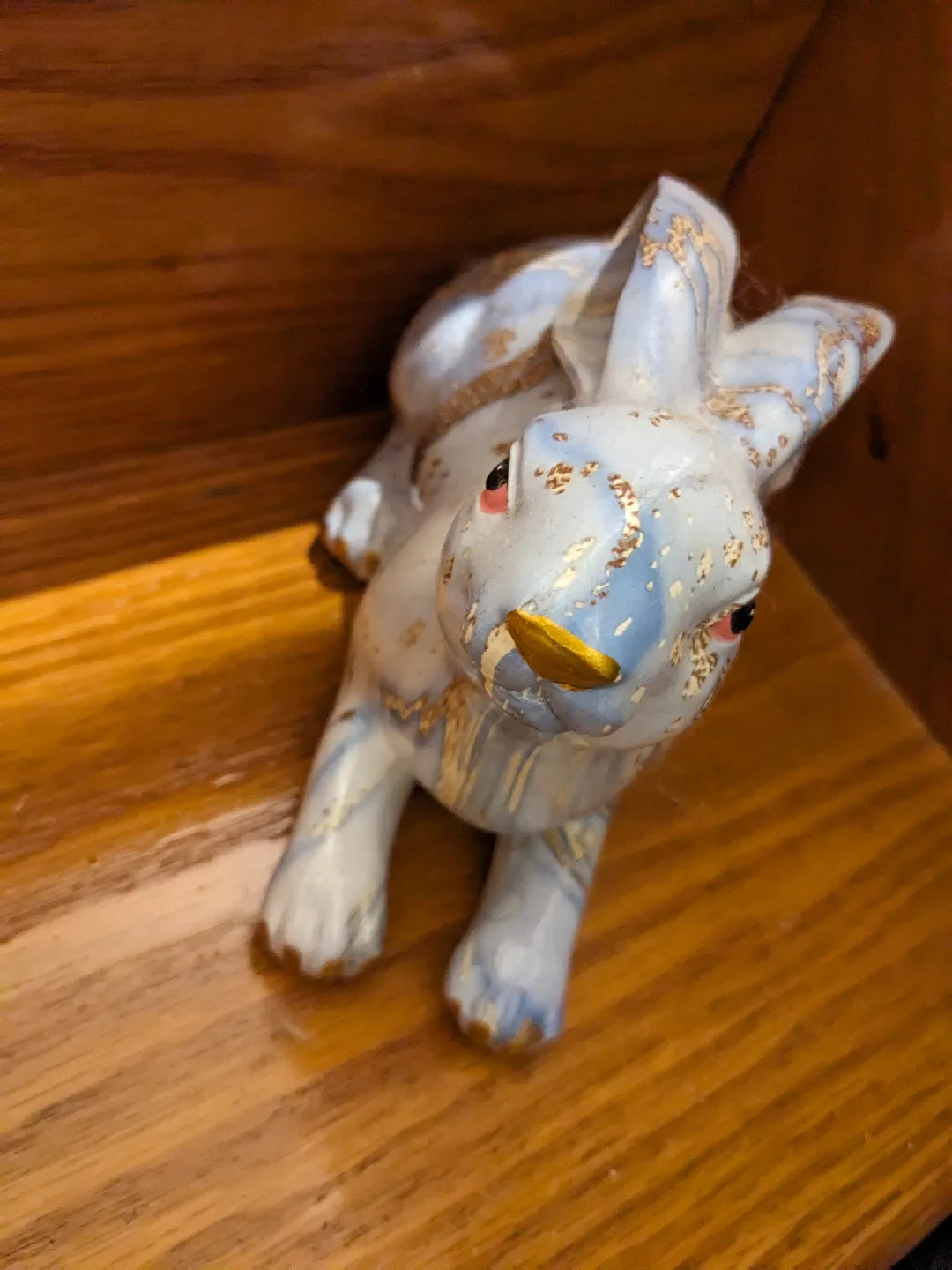 Blue & Gold Decorative Ceramic Bunny thumbnail