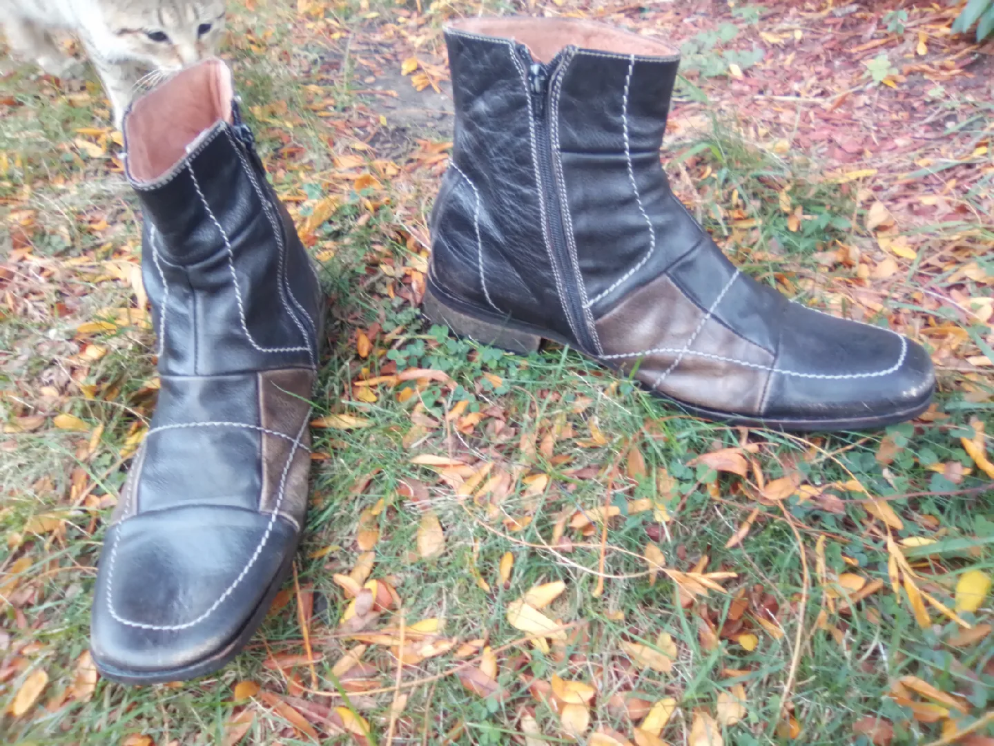 Cool Men's Leather Patchwork Kenneth Cole Ankle Boots sz 9.5 image indicator(2)