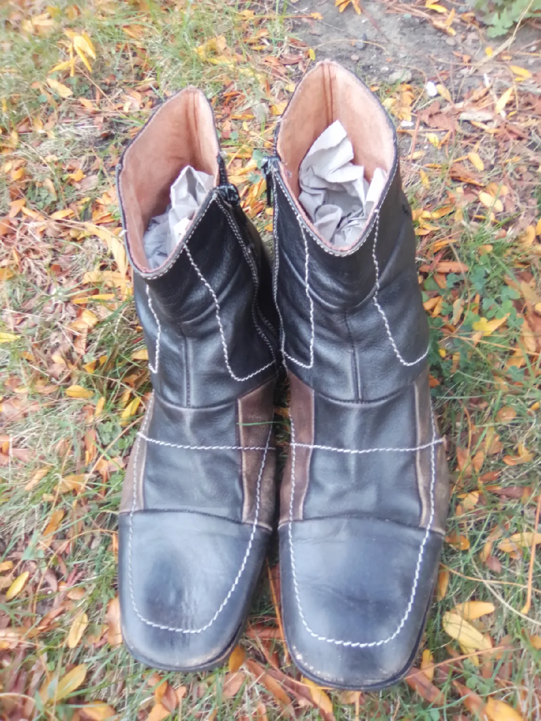 Cool Men's Leather Patchwork Kenneth Cole Ankle Boots sz 9.5 image indicator(3)