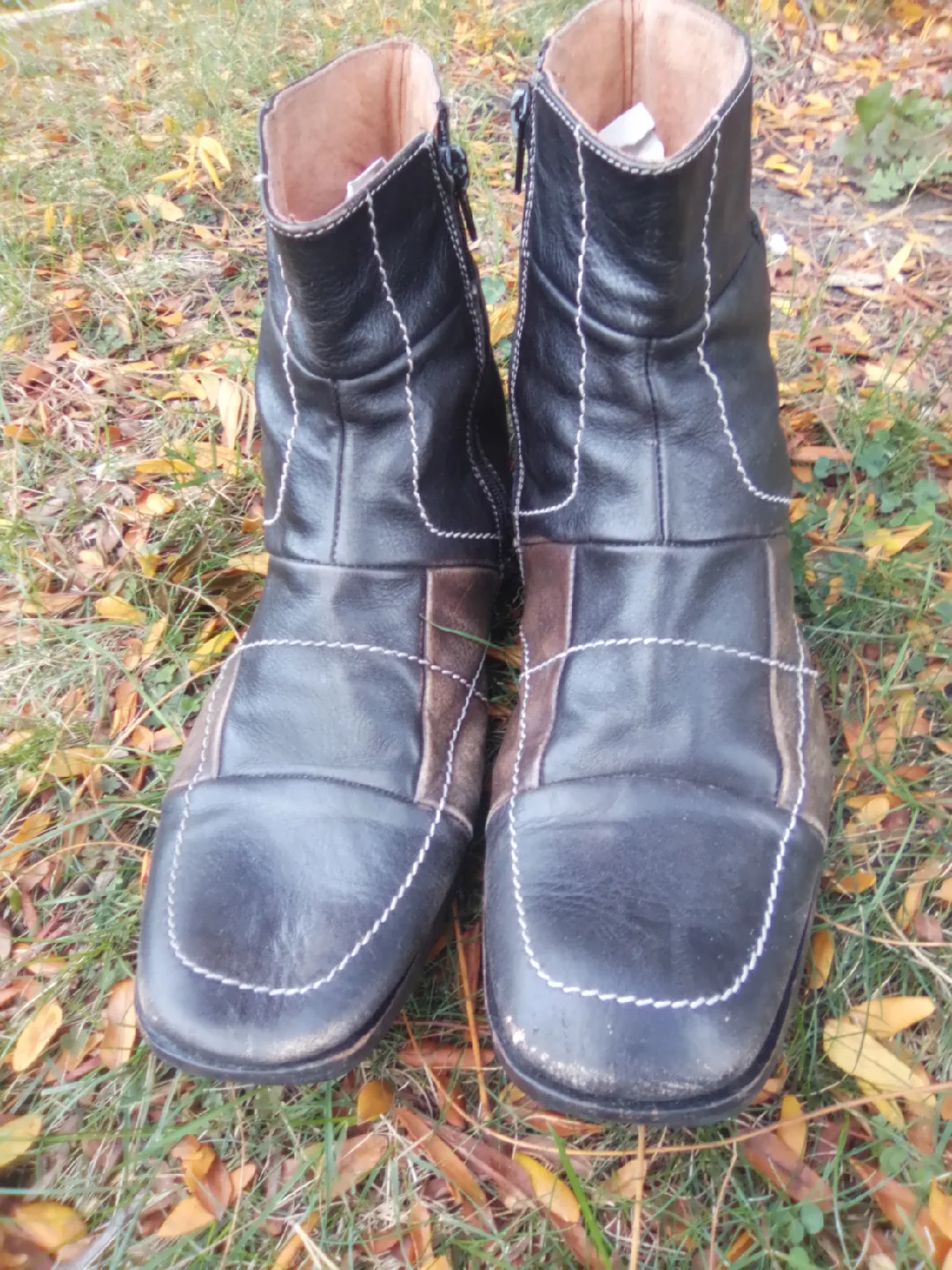 Cool Men's Leather Patchwork Kenneth Cole Ankle Boots sz 9.5 image indicator(4)