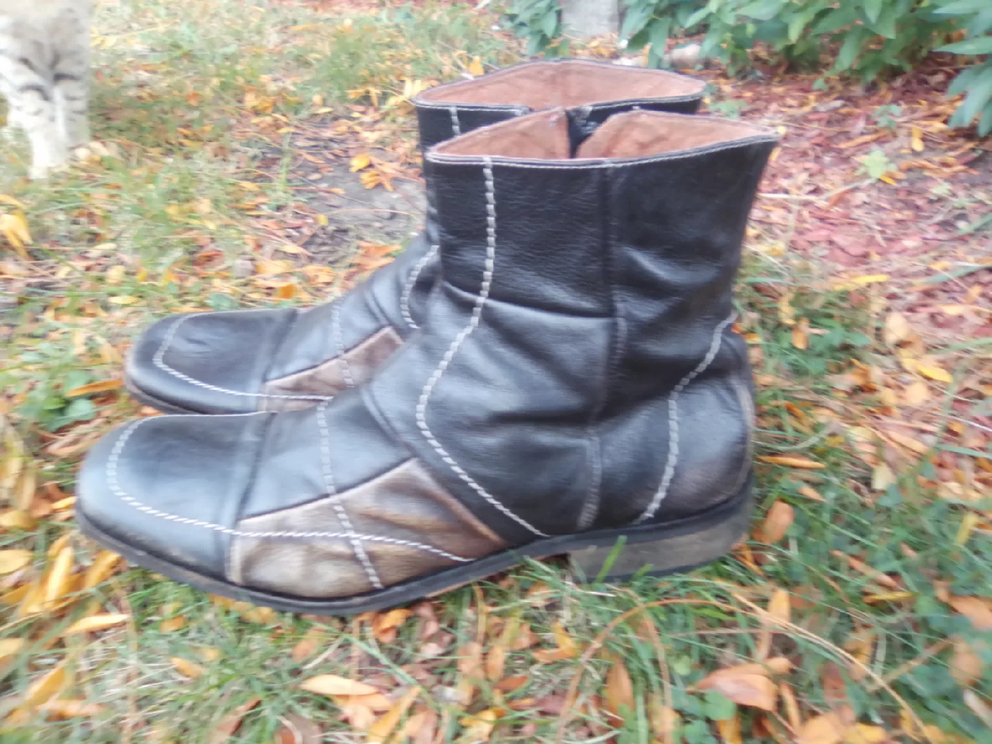 Cool Men's Leather Patchwork Kenneth Cole Ankle Boots sz 9.5 image indicator(5)