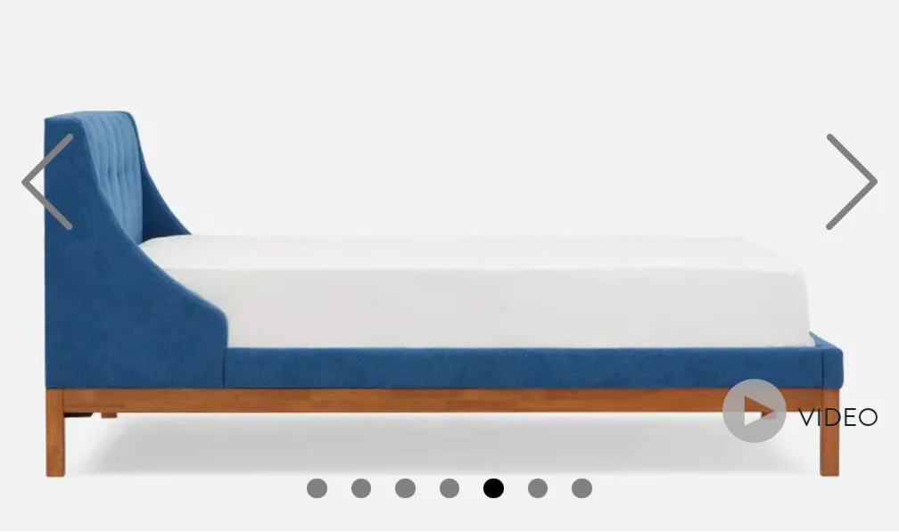 Queen Size Blue Upholstered Bed Frame - Moving out sale image indicator(2)