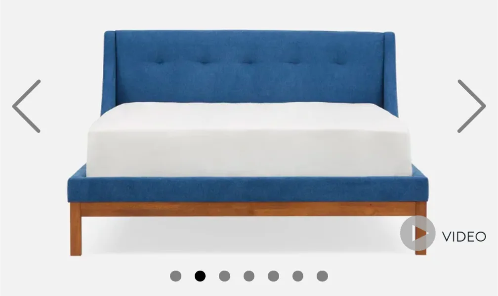 Queen Size Blue Upholstered Bed Frame - Moving out sale image indicator(3)
