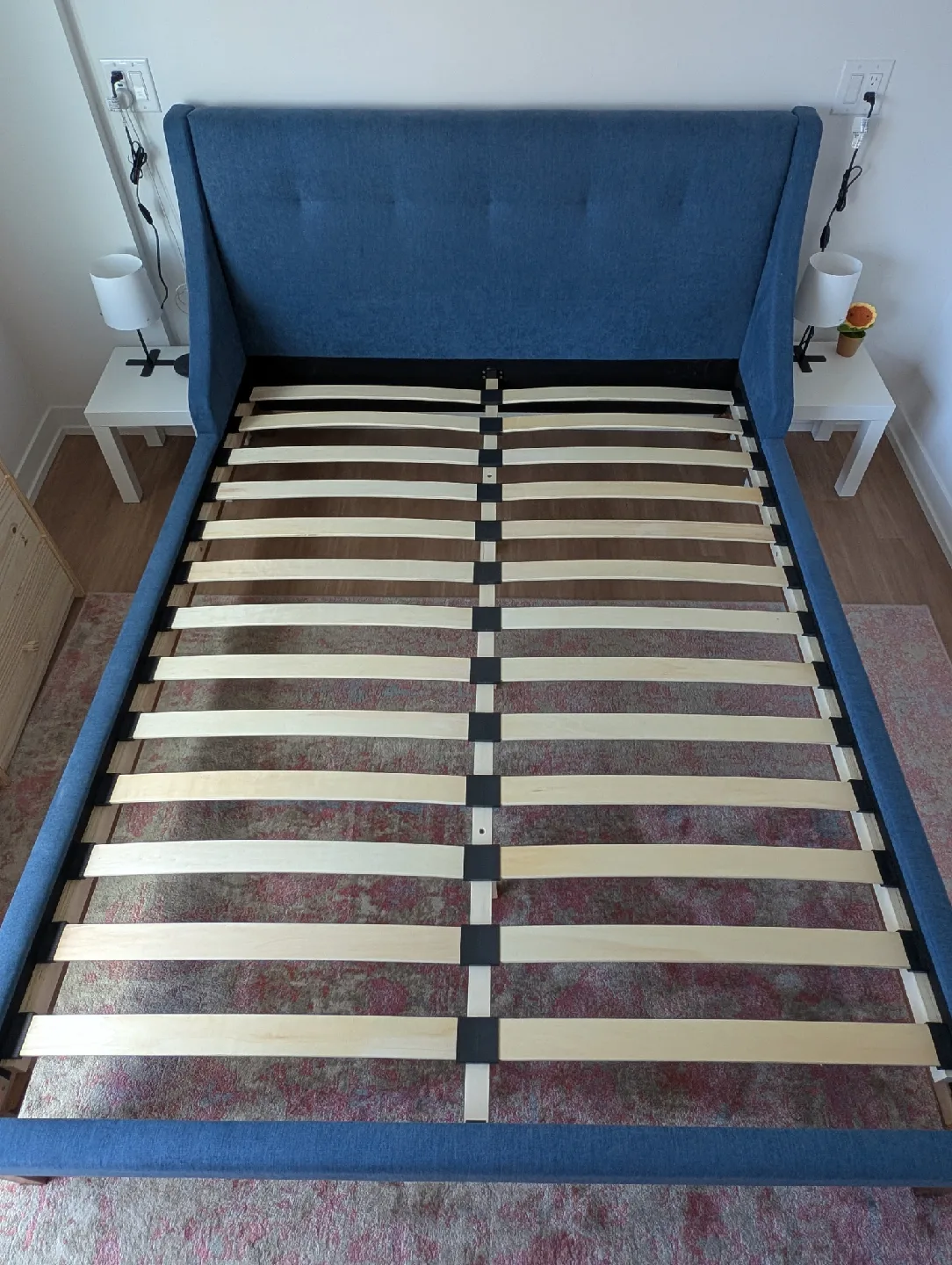 Queen Size Blue Upholstered Bed Frame - Moving out sale image indicator(6)