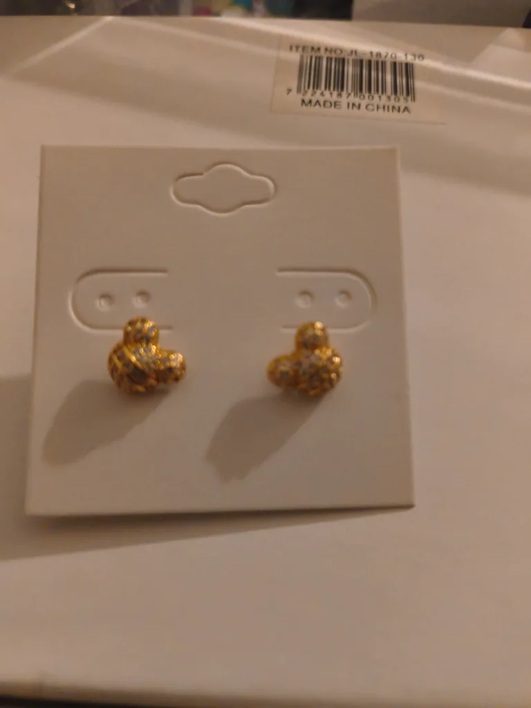 Gold Mickey Mouse Earrings image indicator(2)