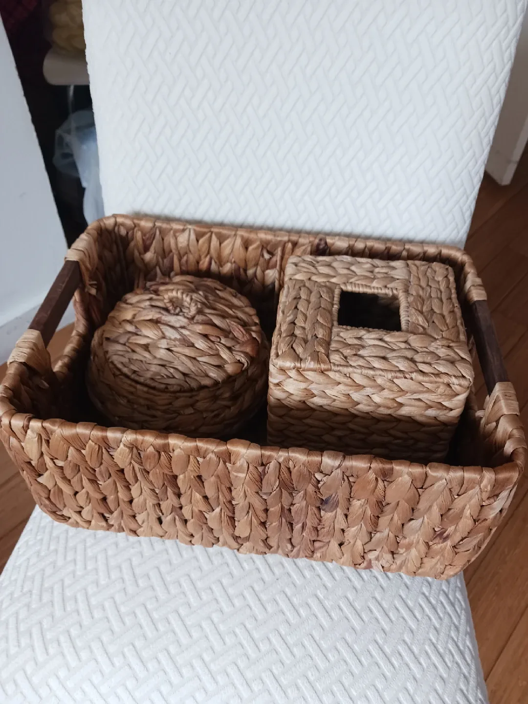 Rustic 3-Piece Wovel Basket Set - Minimalist Storage & Decor image indicator(9)