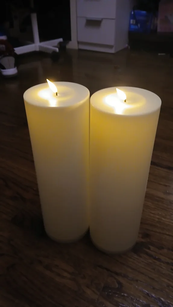 Two White Flameless Candles image indicator(3)