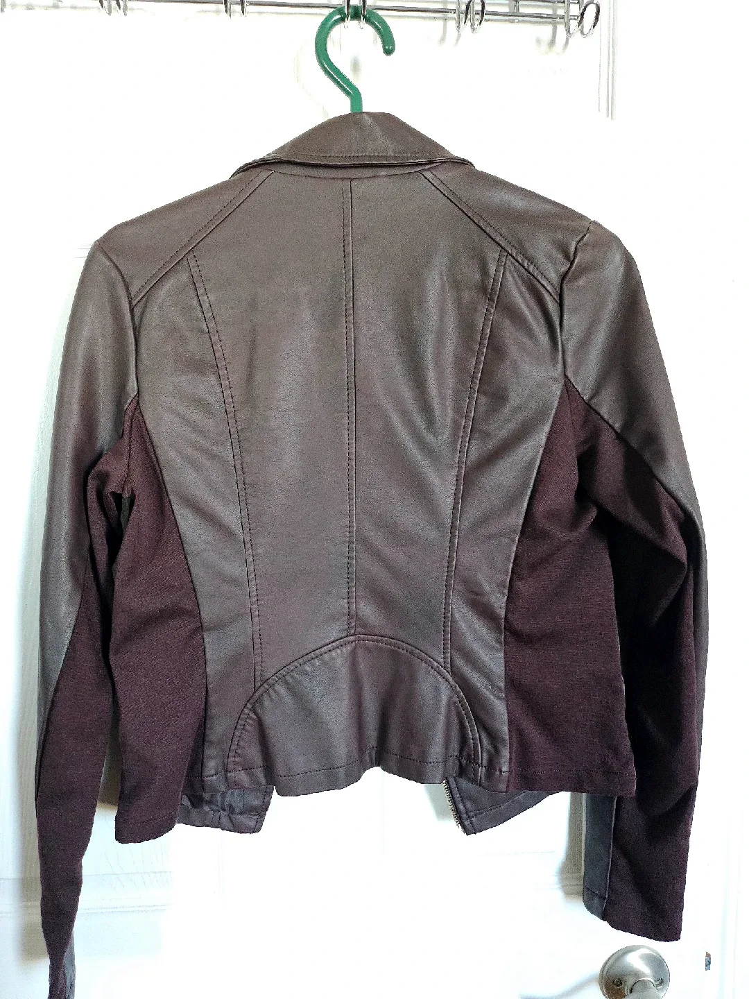 Dynamite Faux Leather Moto Jacket - Dark Brown- Size S image indicator(3)