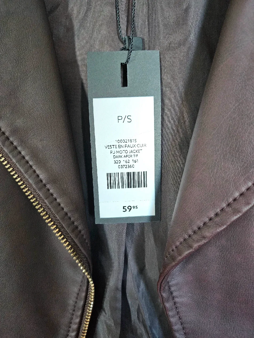 Dynamite Faux Leather Moto Jacket - Dark Brown- Size S image indicator(4)