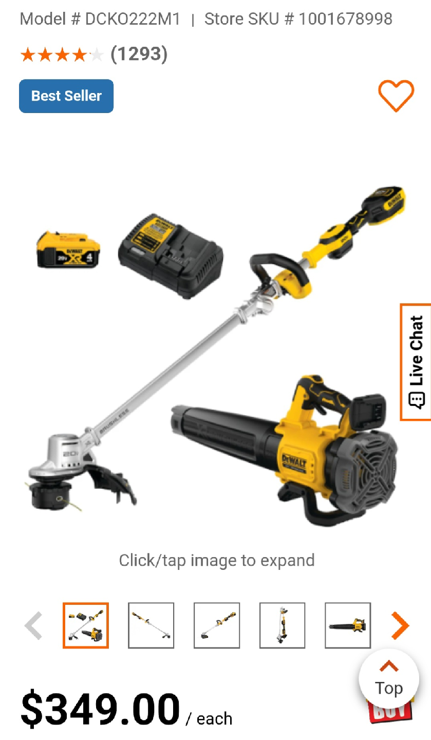 DeWalt 20V MAX XR Brushless Trimmer & Blower Combo Kit - photo 2