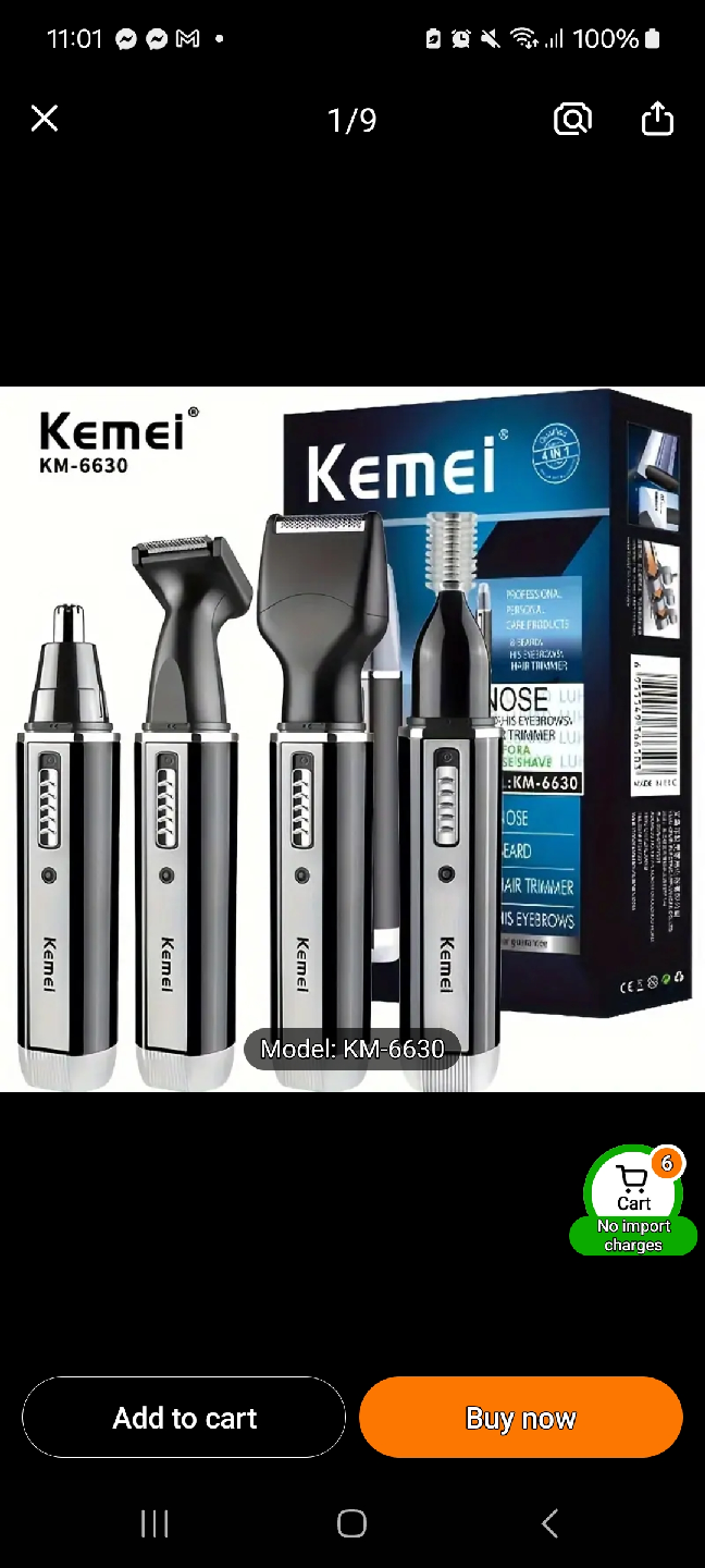 Kemei KM-6630 4-in-1 Hair Trimmer