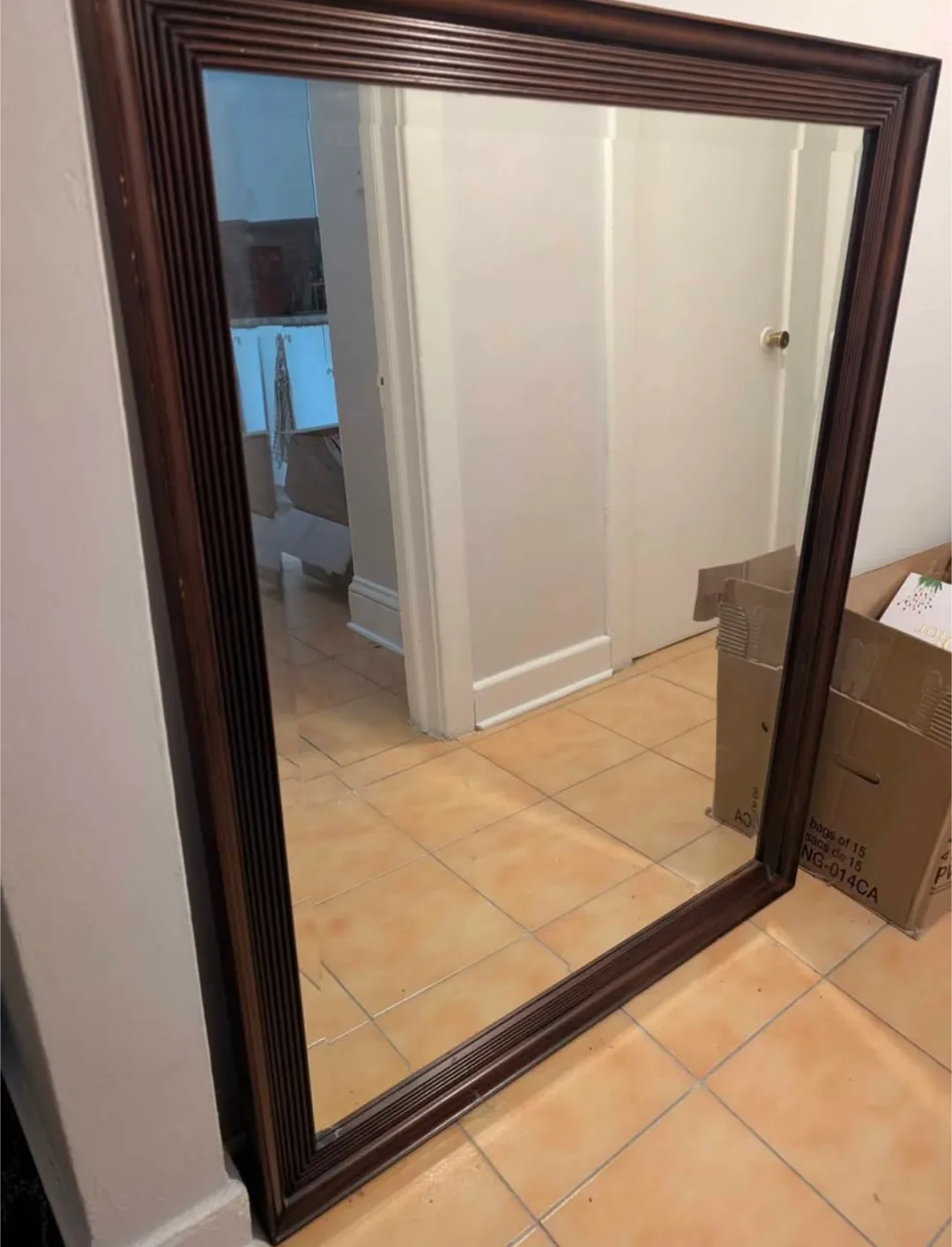 Dark Wood Dresser with Mirror image indicator(3)