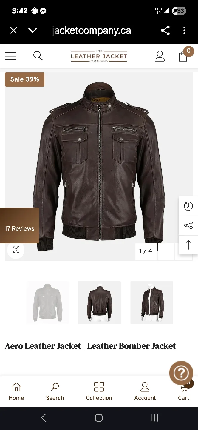 FLAVOR Dark Brown Leather Jacket - Size Small image indicator(2)