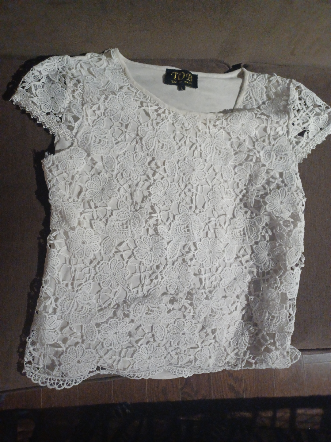 TOB White Lace Top - Size L