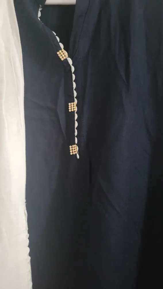 Ladies' dark blue & White Dress Set image indicator(2)