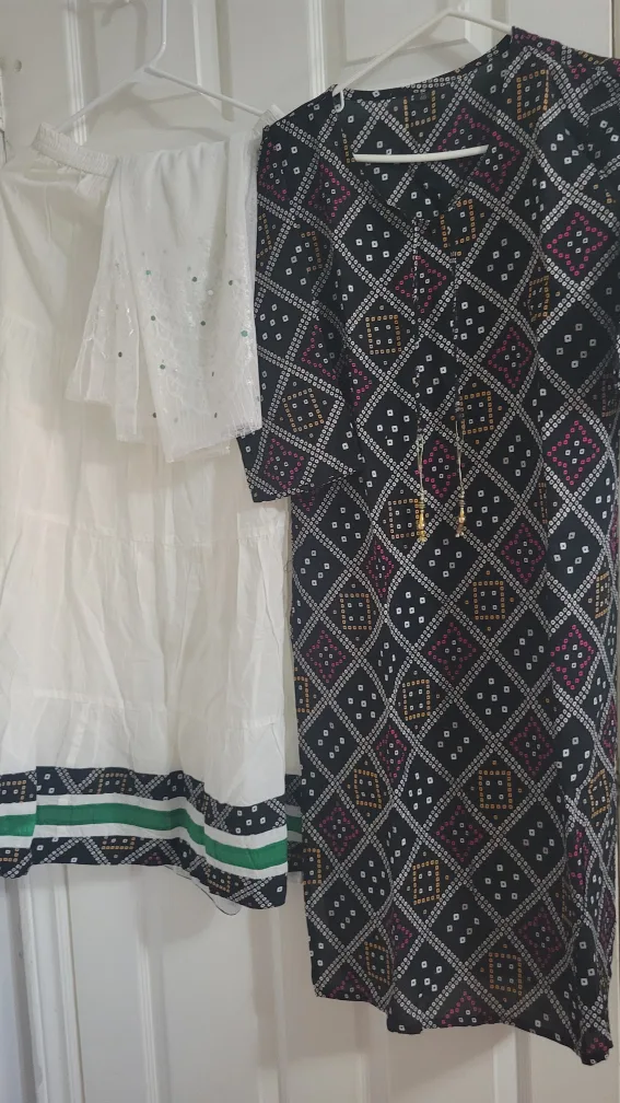 Ladies' dark blue & White Dress Set image indicator(5)