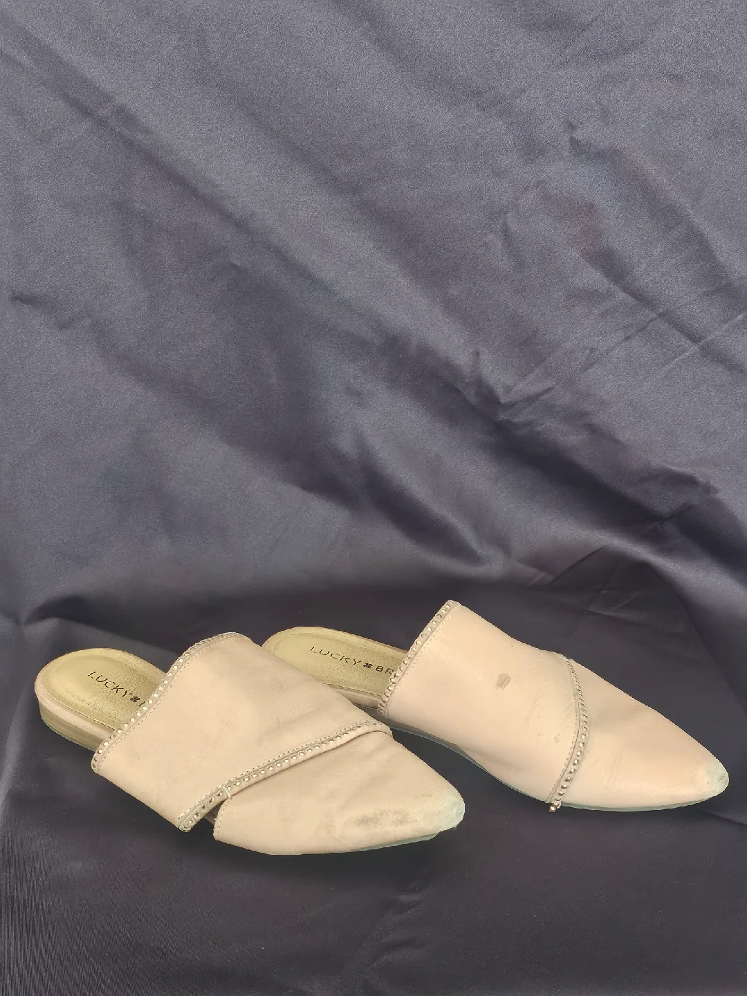 USED - Lucky Brand Blue Suede/Leather Mules - Size 6 image indicator(2)