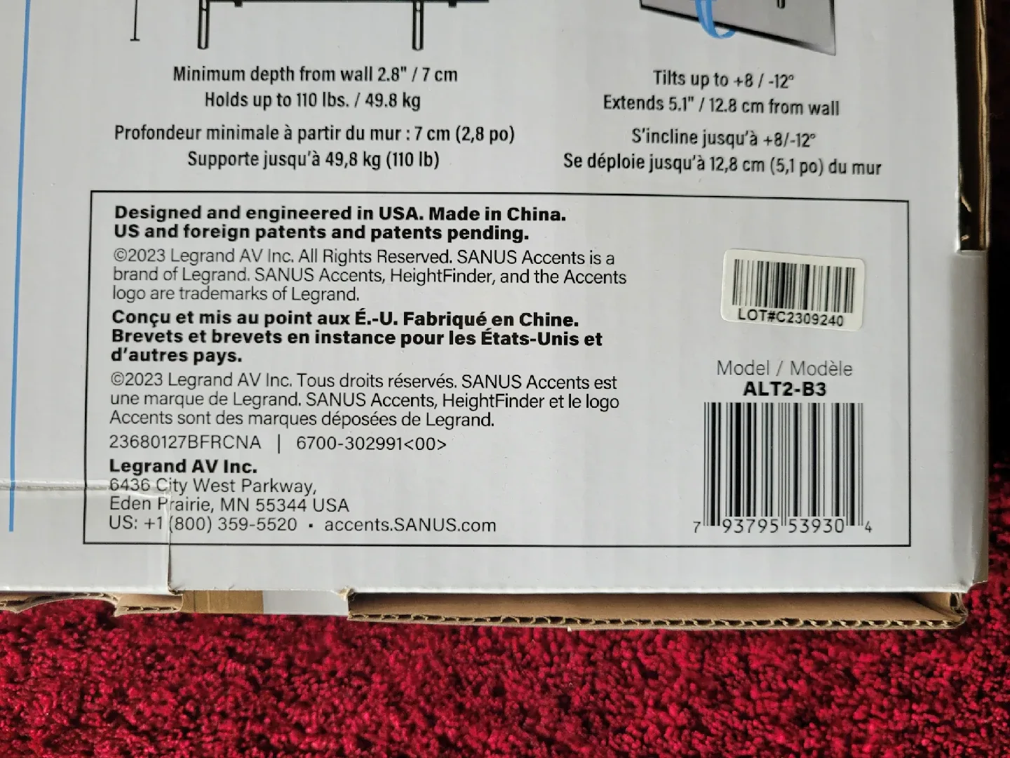 Sanus Extendable Tilt TV Wall Mount 32"-85" image indicator(7)