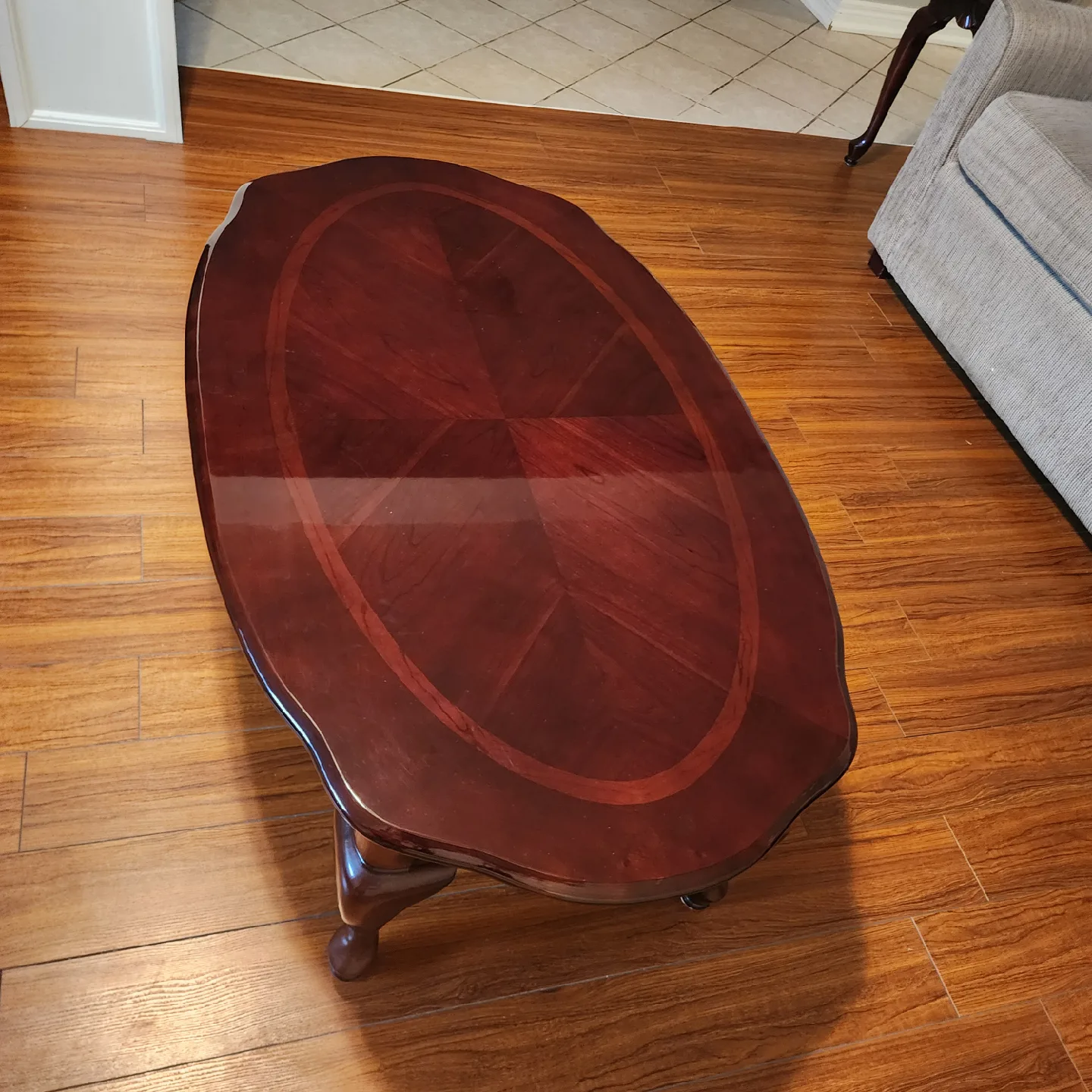 Cherry Wood Coffee Table & 2 matching End Table Set image indicator(3)