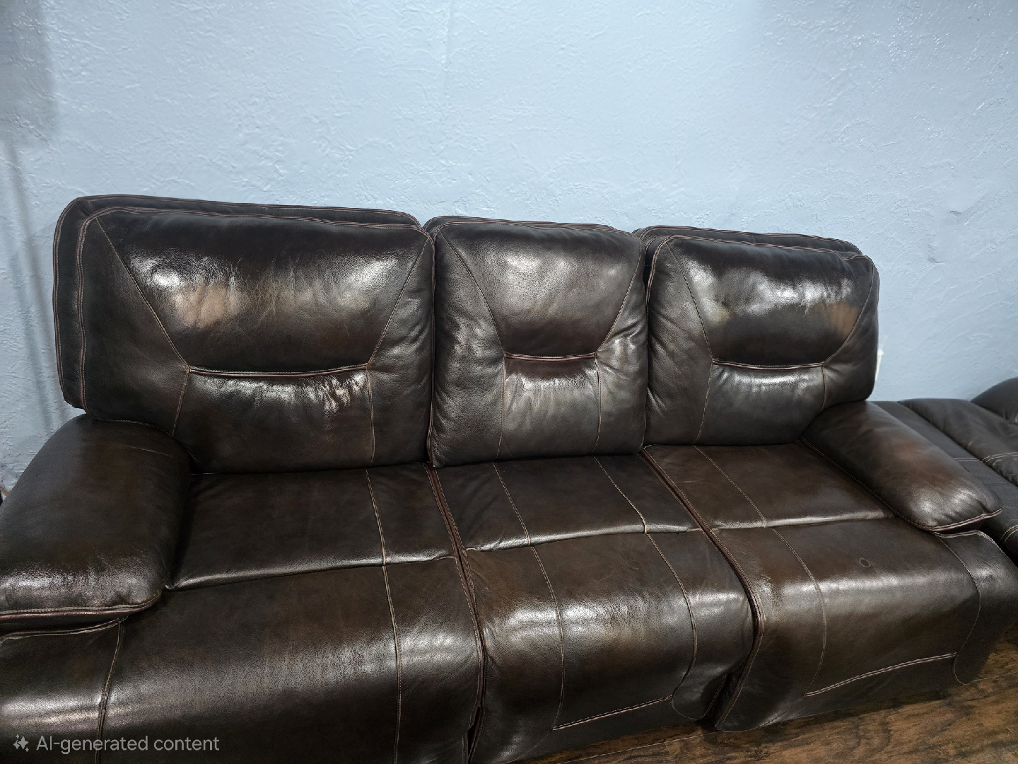Brown Leather Reclining Sofa Set 450 each