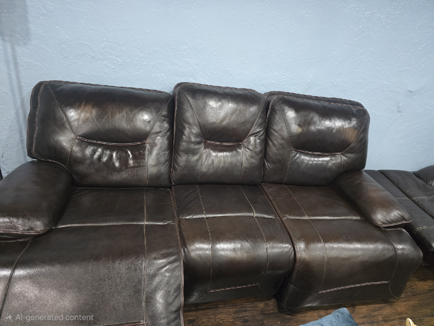 Brown Leather Reclining Sofa Set 450 each - photo 5