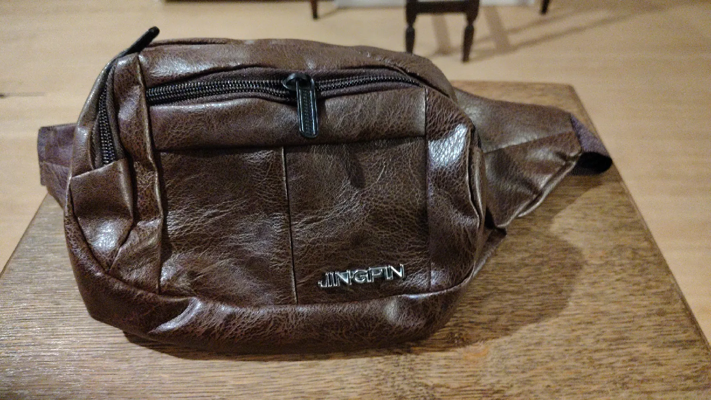 Jingpin Brown Leather Fanny Pack thumbnail