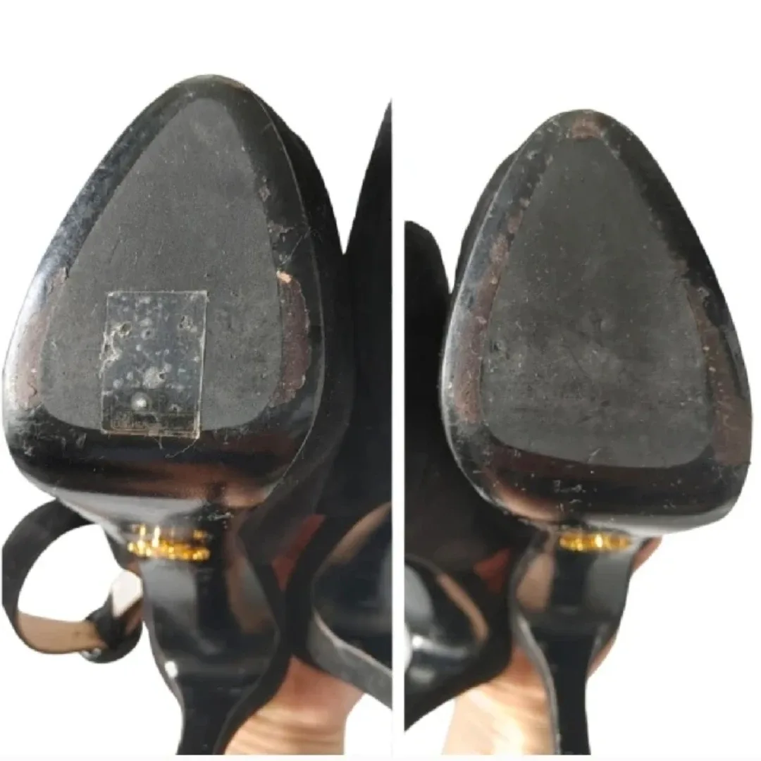 Prada Black Suede Platform Stiletto Heels image indicator(5)