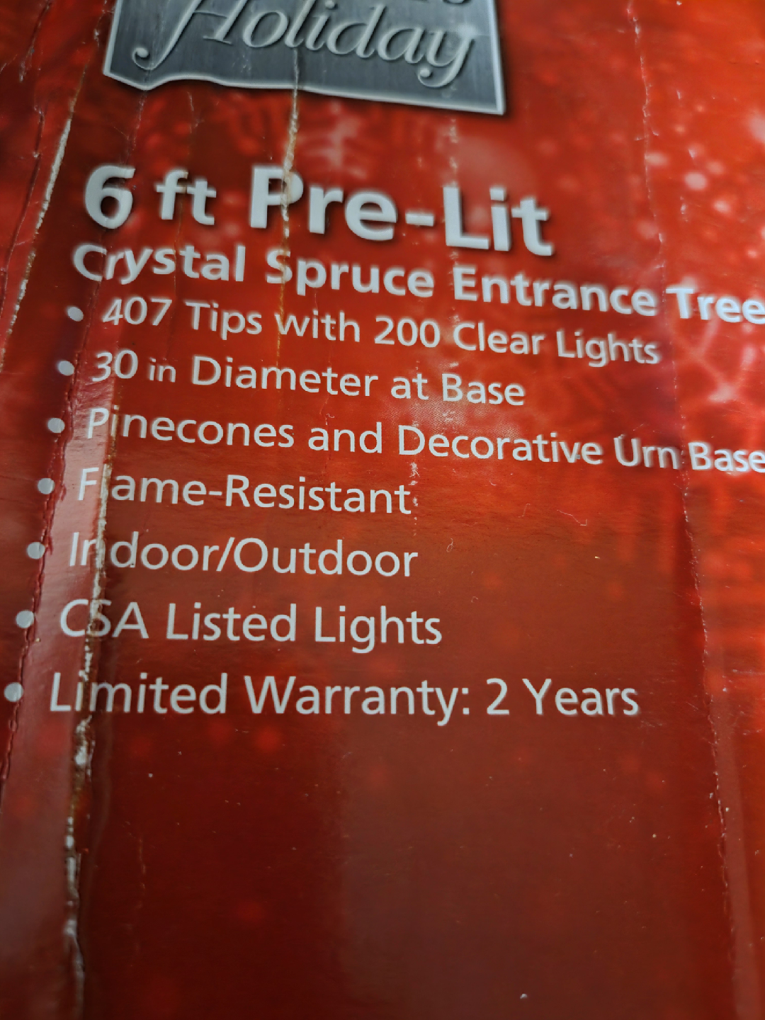 6 ft Pre-Lit Crystal Spruce Entrance Tree