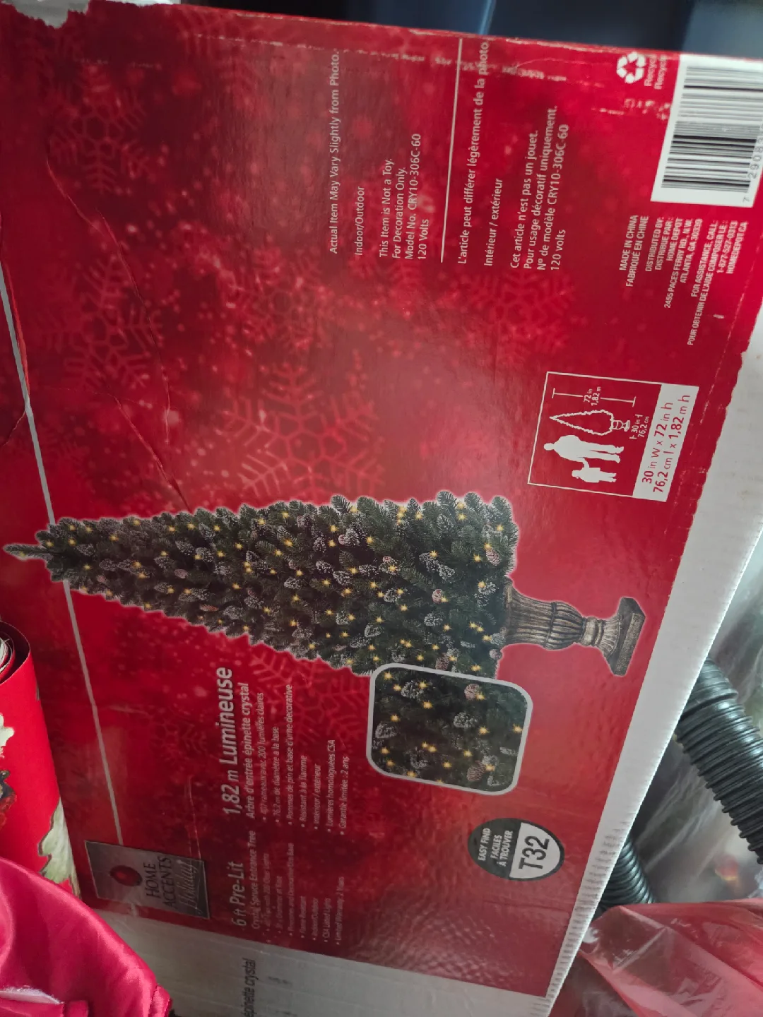 6 ft Pre-Lit Crystal Spruce Entrance Tree image indicator(3)