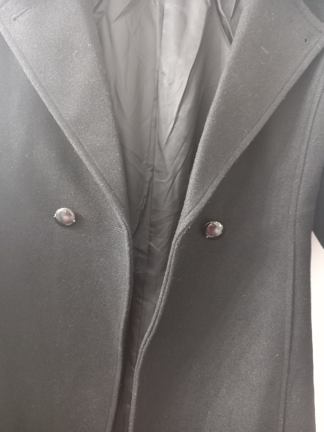FengYunGu Black Wool Coat with Faux Fur Collar - 4XL - photo 5