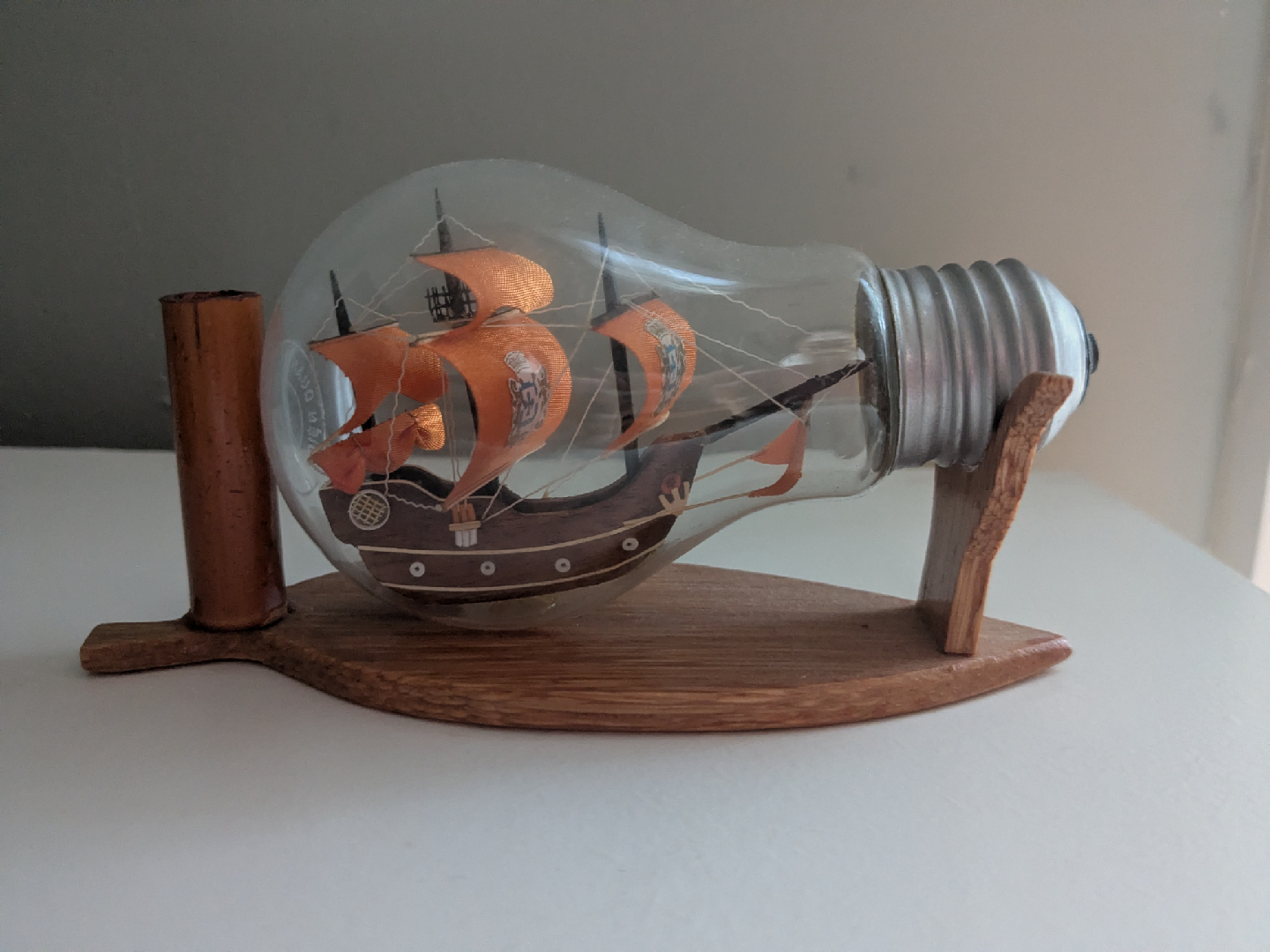 Ship in a Lightbulb Decoration