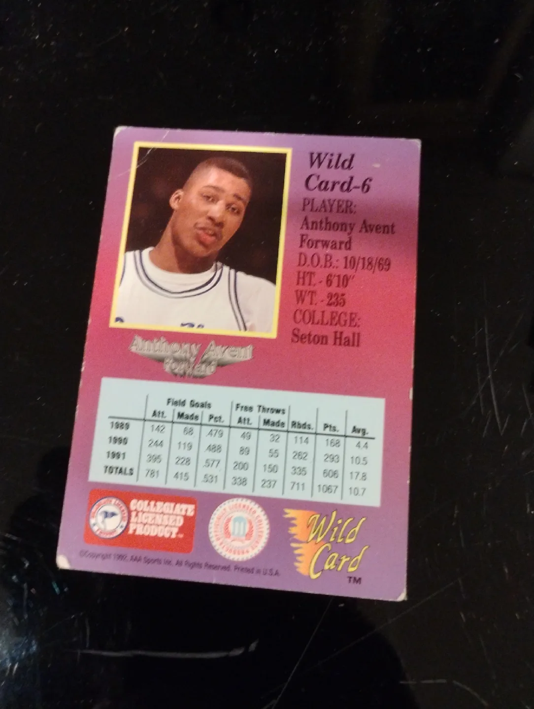 Anthony Avent Wild Card Basketball Card image indicator(2)