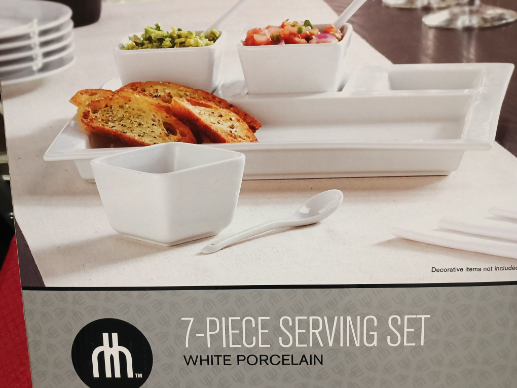 7-Piece White Porcelain Serving Set