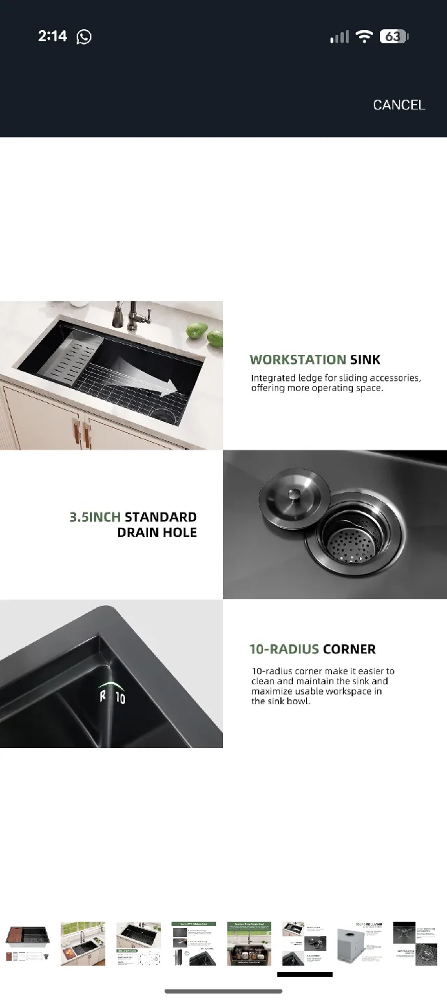 Davivy Kitchen Sink - Deep Single Bowl image indicator(6)