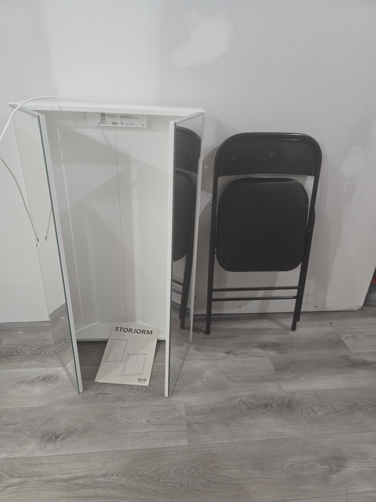 IKEA STORJORM Mirror Cabinet w/2 Doors & Light, White - photo 4