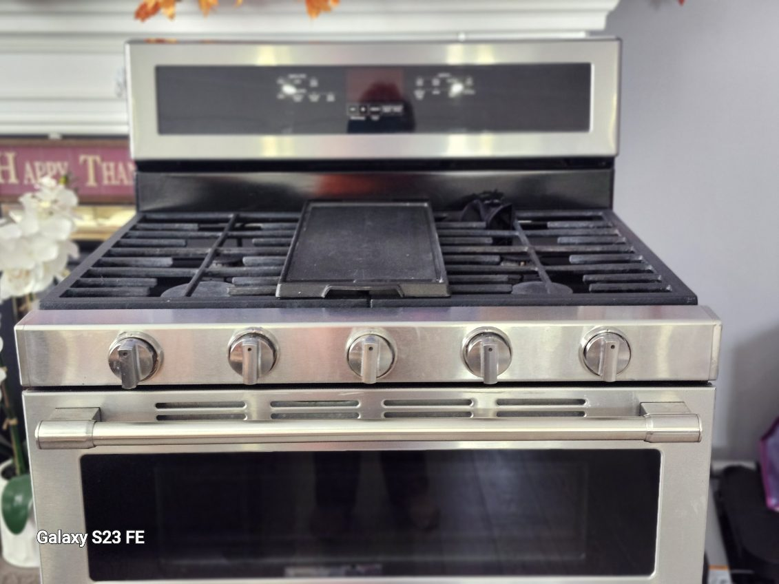 Stainless Steel Gas Range Double Oven