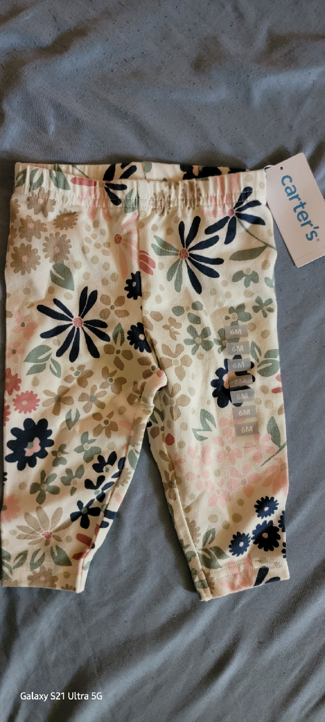 Carter's Floral Baby Leggings - Size 6M (New) - photo 2