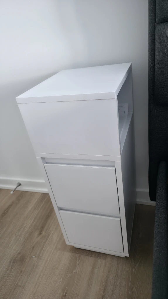 VASAGLE Set of 2 Narrow Bedside Tables Cloud White - photo 3