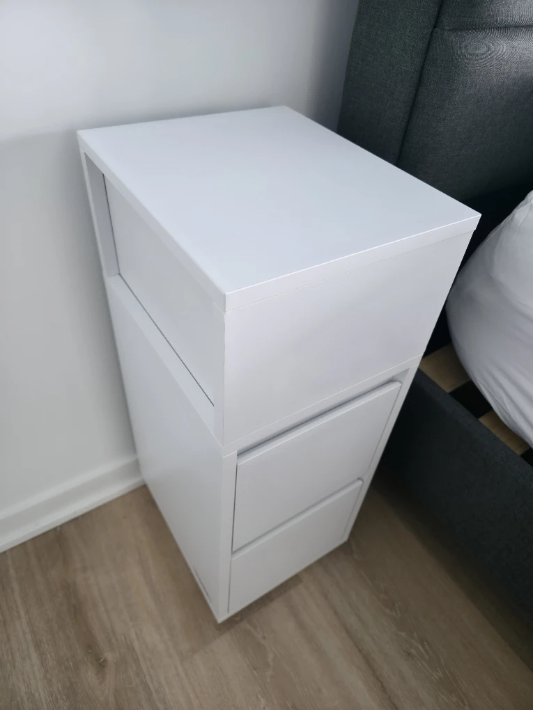 VASAGLE Set of 2 Narrow Bedside Tables Cloud White - photo 4