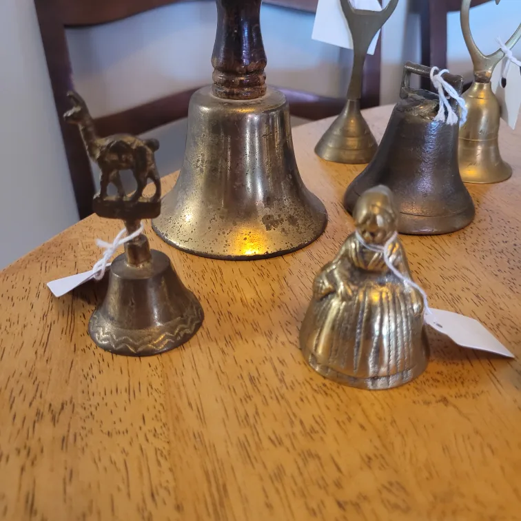 Lot of 13 Vintage Brass Bell Items Selling all 13 Together image indicator(2)