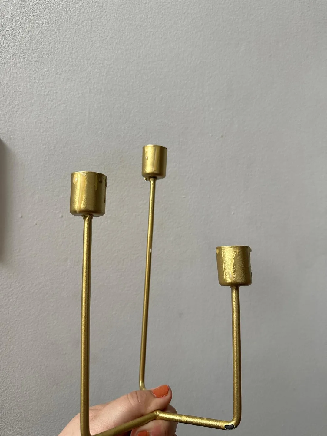 Gold Metal Candlestick Holder thumbnail