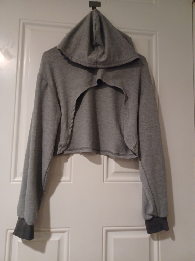 Shein Gray Crop Hoodie Size 16Y - photo 2