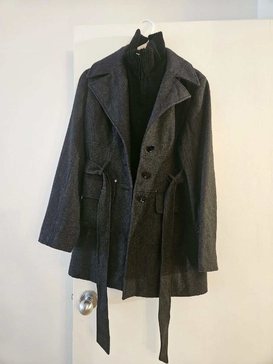 Marvin Richards New York Grey Wool Coat - Size L - photo 5