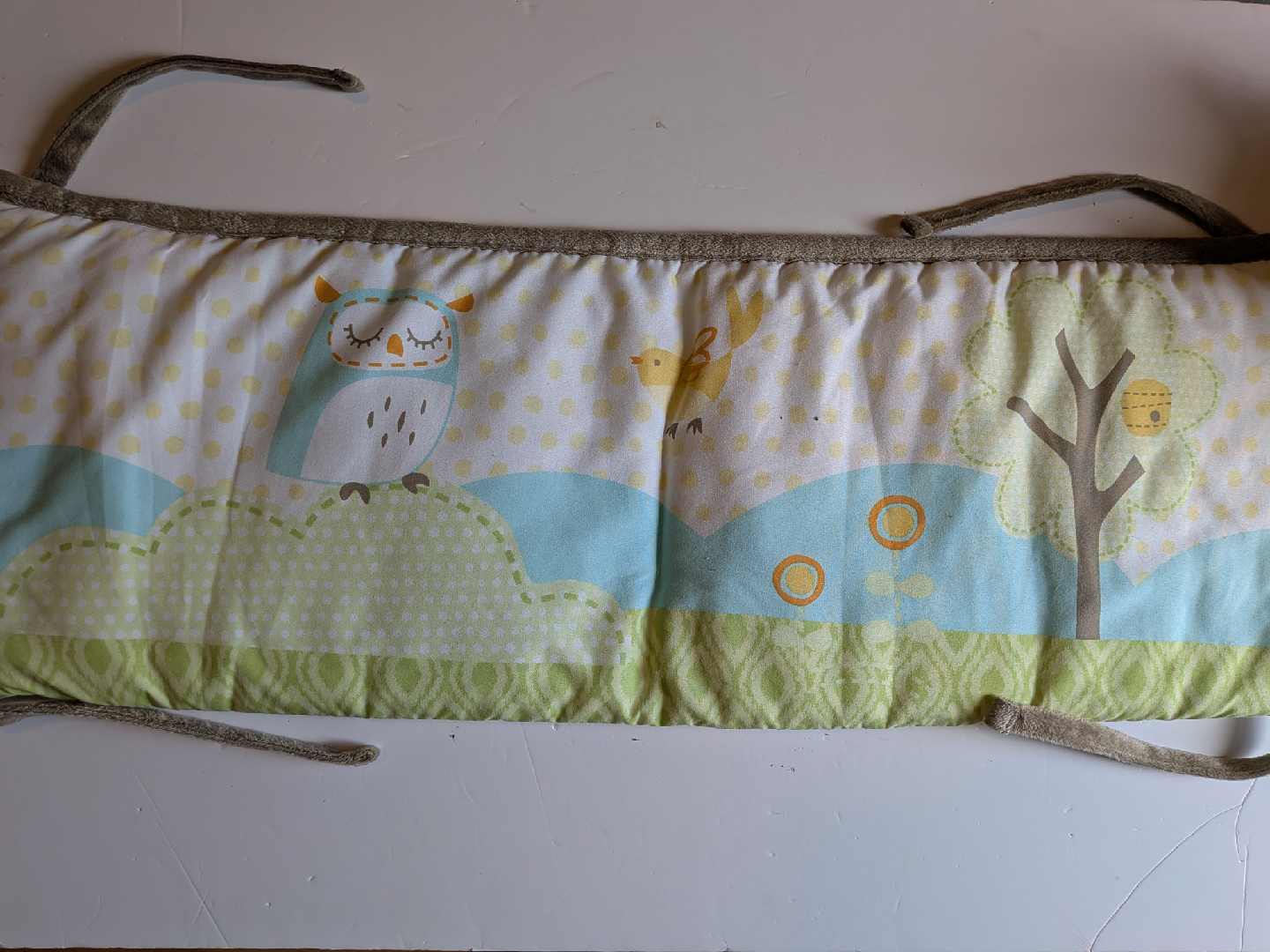 Baby Crib Bumper Pad with Owl Design