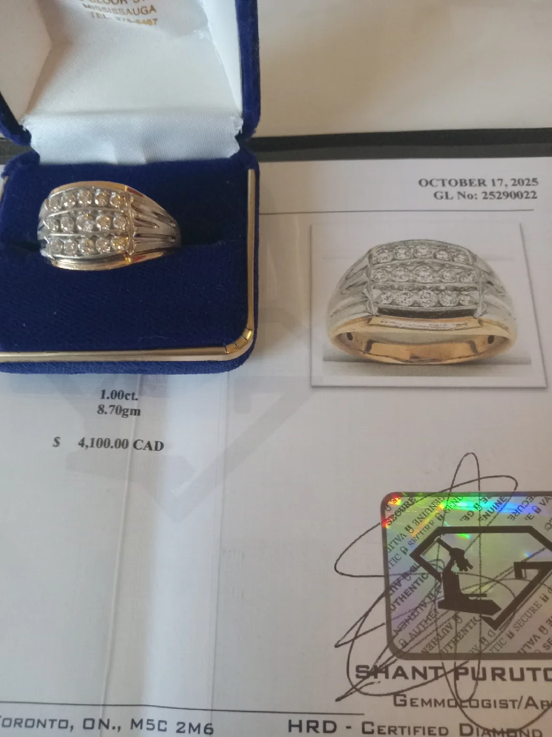 10KT Yellow & White Gold Diamond Ring thumbnail