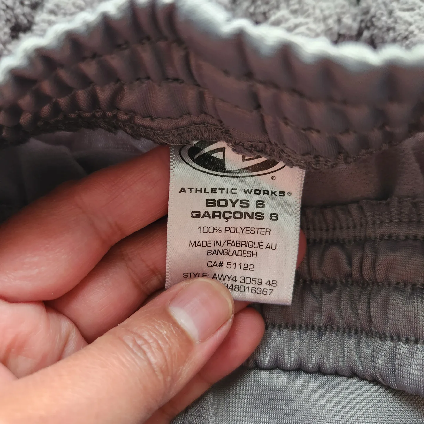 Athletic Works Boys Size 6 Grey Track Pants image indicator(2)