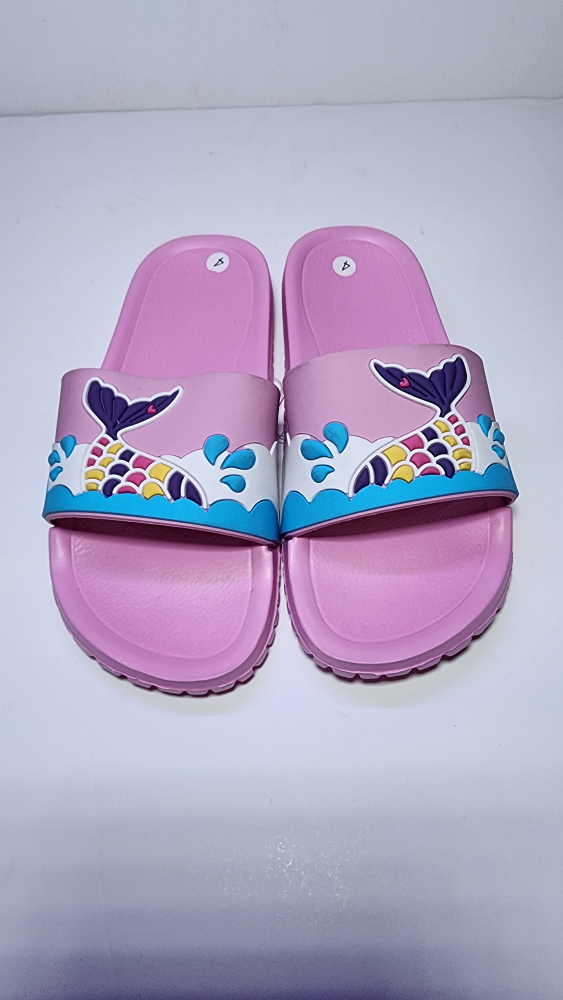 Pink Slides with Whale Design - Size 4