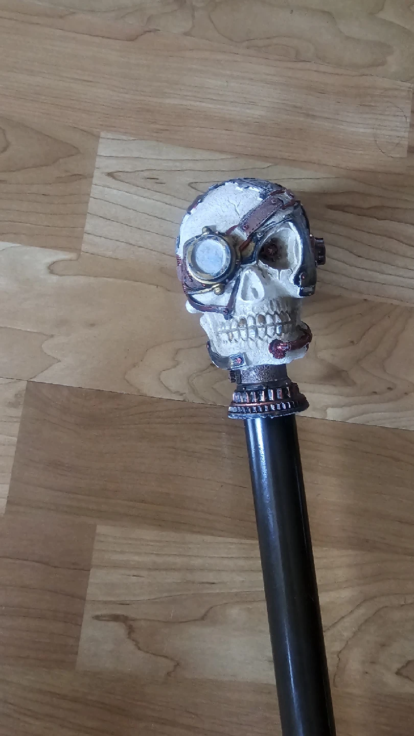 Steampunk Skull Walking Stick