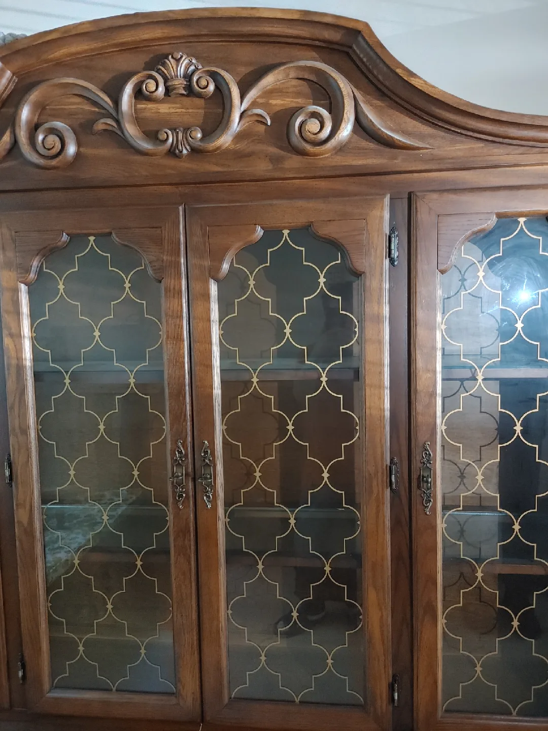 💚WOOD BUFFET/HUTCH VINTAGE COMBO MINT CONDITION! image indicator(6)