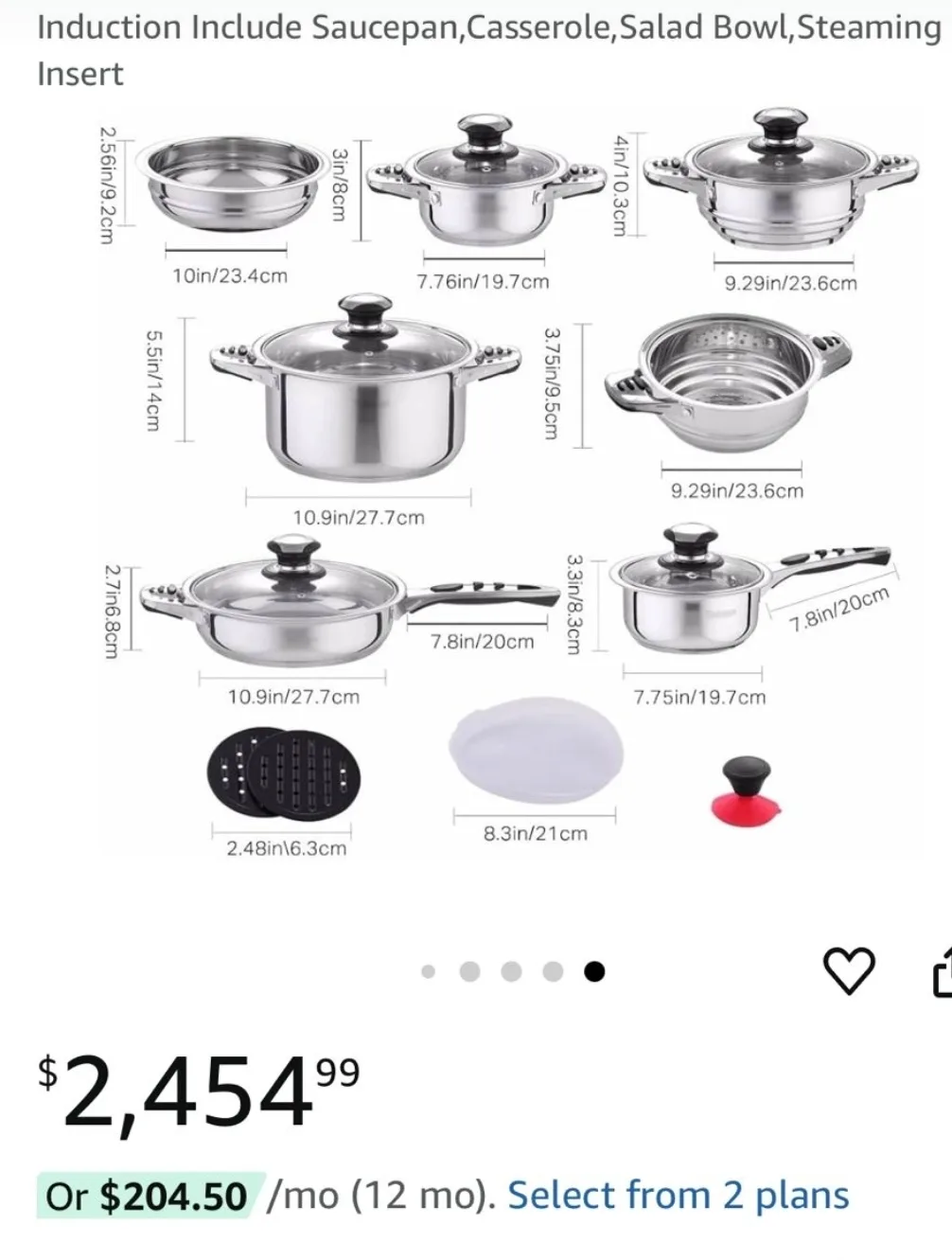 Rainbow Complete Cookware Set - Stainless Steel image indicator(3)